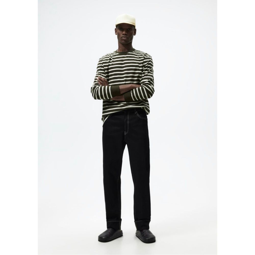Zara Stripped Long Sleeve T-Shirt Size M - Picture 4 of 8